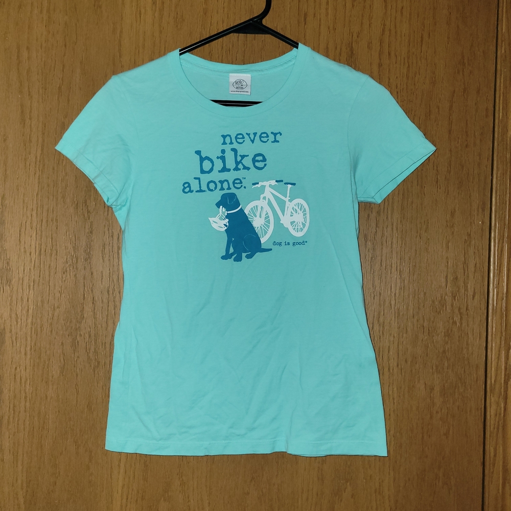 Dog Is Good Teal T-Shirt Graphic Tee Small